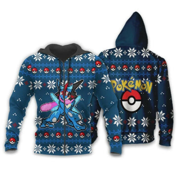 Greninja Anime Pokemon Manga Ugly Christmas Sweater 1k833 Fan Gift Stylist Unisex Cartoon Graphic Outfits Aop 3d Hoodie Zip Hoodie 955
