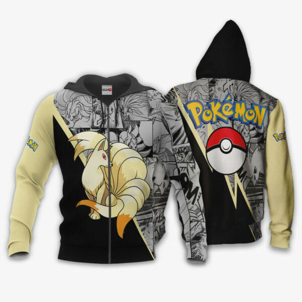Ninetales Anime Pokemon Manga 1k793 Fan Gift Stylist Unisex Cartoon Graphic Outfits Aop 3d Hoodie Zip Hoodie 2375