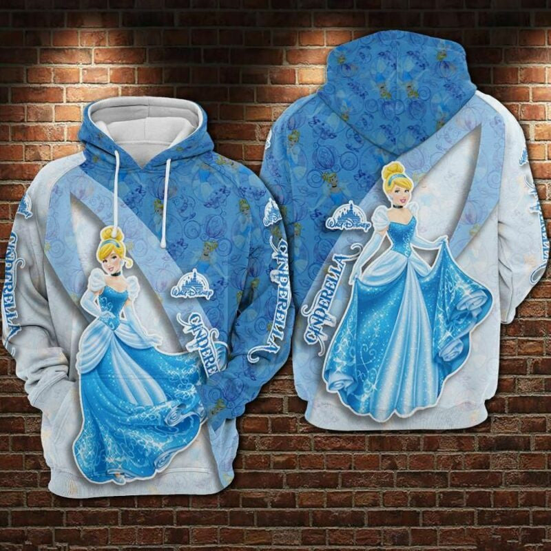 Cinderella Movies Disney Over Print 3d Hoodie Zip Hoodie
