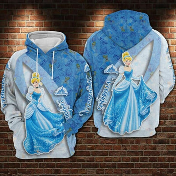 Cinderella Movies Disney Over Print 3d Hoodie Zip Hoodie