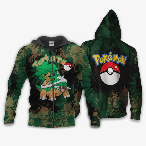 Torterra Anime Pokemon Manga Tie Dye Style 1k946 Fan Gift Stylist Unisex Cartoon Graphic Outfits Aop 3d Hoodie Zip Hoodie 2383