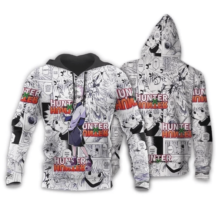 Killua Zoldyck Hunter X Hunter Anime Manga For Men And Women 3d Hoodie Zip Hoodie