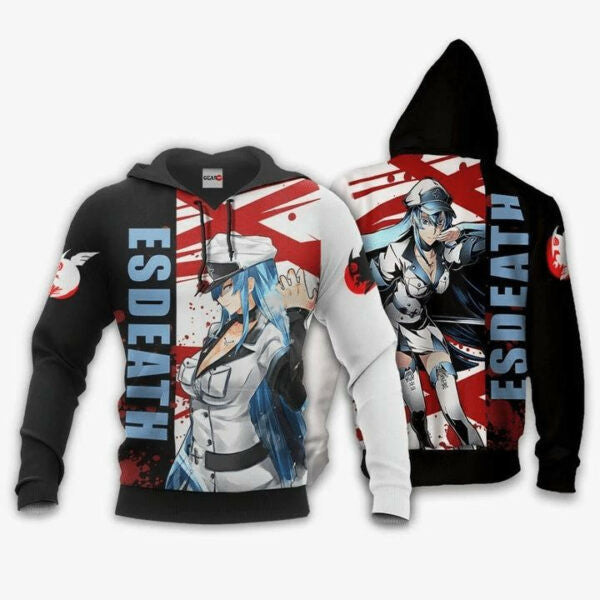 Akame Ga Kill Esdeath Anime Manga Aop Hoodie, Zip Hoodie, Fleece Jacket 1586
