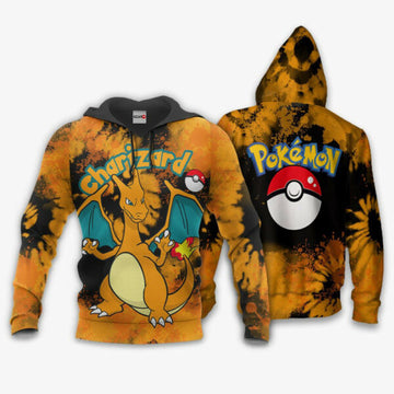 Charizard Anime Pokemon Manga Tie Dye Style 1k735 Fan Gift Stylist Unisex Cartoon Graphic Outfits Aop 3d Hoodie, Zip Hoodie 1380