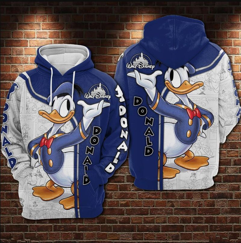 Donald Duck Over Print 3d Hoodie Zip Hoodie 67
