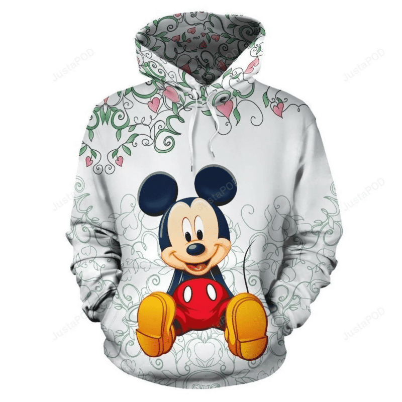 Mickey 3d All Over Print Hoodie, Zip-up Hoodie