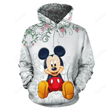 Mickey 3d All Over Print Hoodie, Zip-up Hoodie
