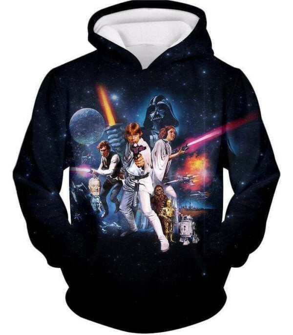 Star Wars Super Star Wars Movie Poster Promo Black, Aop Hoodie 2491