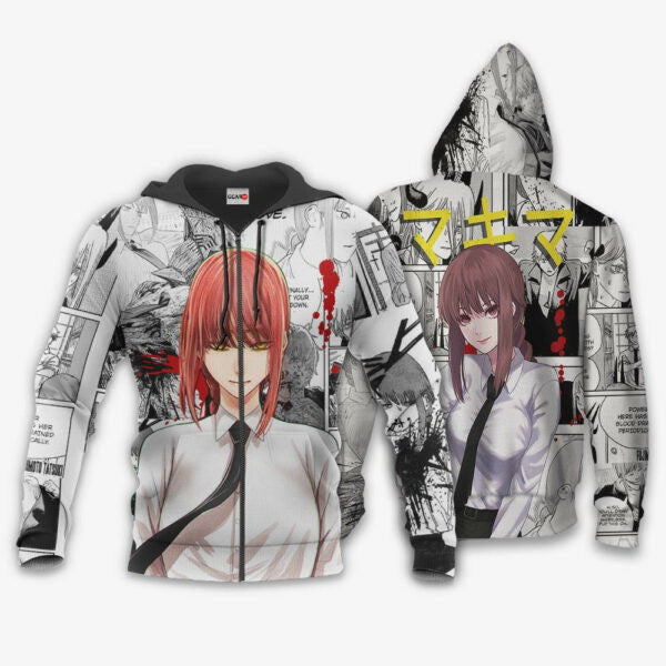 Mikima Manga Style Chainsaw Man Anime 3k55 Fan Gift Stylist Unisex Cartoon 3d Hoodie Zip Hoodie 1956