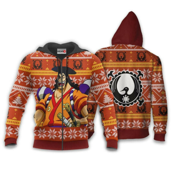 Kozuki Oden Ugly Christmas Sweater One Piece Anime 1k497 Fan Gift Stylist Unisex Cartoon Graphic Outfits Aop 3d Hoodie, Zip Hoodie 1526