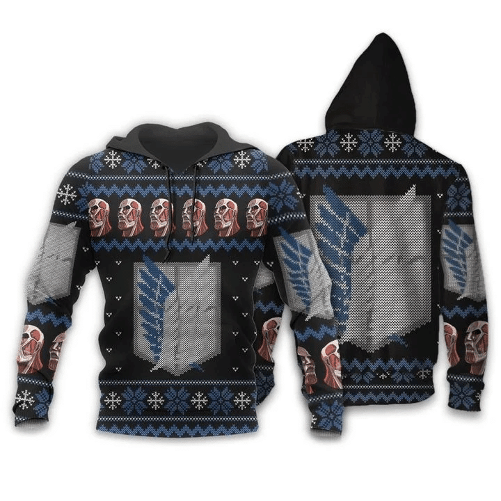 Attack On Titan Shirt Scout Ugly Christmas Anime Manga For Men And Women 3d Hoodie Zip Hoodie
