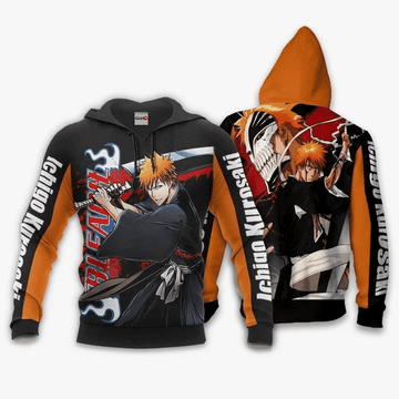 Ichigo Kurosaki Anime Manga Bleach 1 For Men And Women 3d Hoodie Zip Hoodie