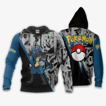 Lucario Anime Pokemon Manga 1k787 Fan Gift Stylist Unisex Cartoon Graphic Outfits Aop 3d Hoodie Zip Hoodie 1715