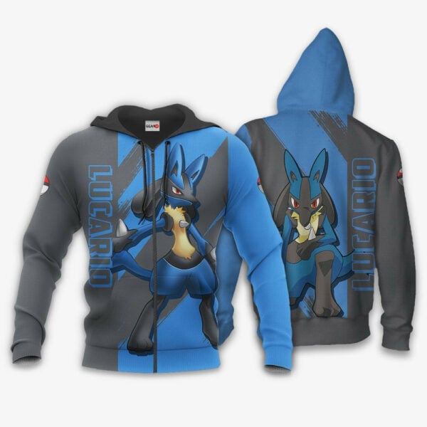 Lucario Anime Pokemon Manga 1k839 Fan Gift Stylist Unisex Cartoon Graphic Outfits Aop 3d Hoodie Zip Hoodie 1211