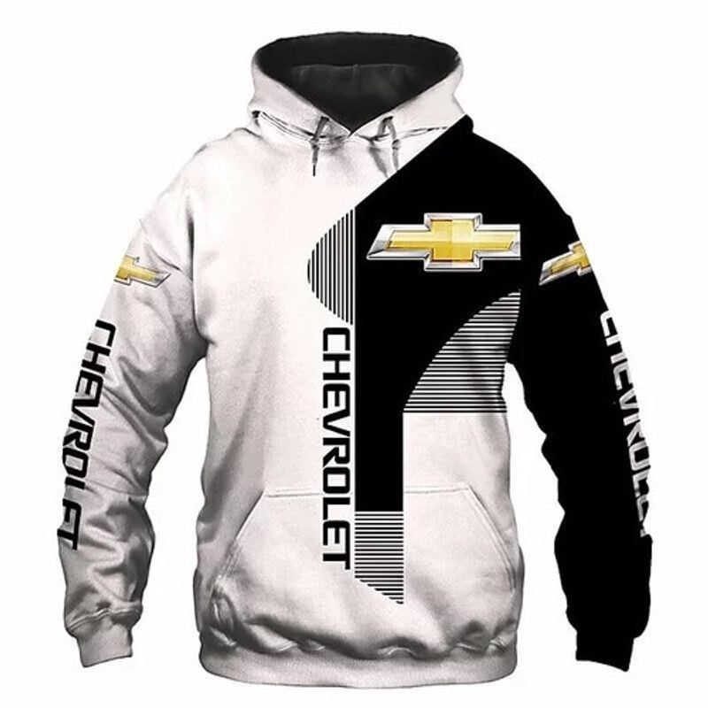 Chevrolet Lovers Black White Pattern 3d Hoodie
