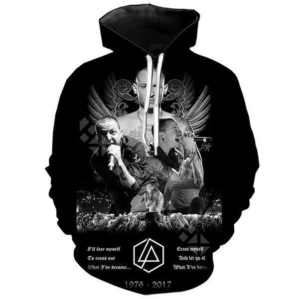 Linkin Park Rip Chester Bennington 3d Print Unisex Hoodies Long Sleeve Hip Hop Hooded