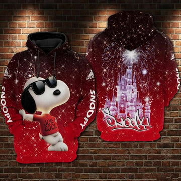 Snoopy Cartoon Peanuts Disneyland Over Print 3d Hoodie Zip Hoodie