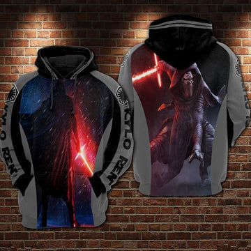Kylo Ren Light Saber Star Wars Over Print 3d Hoodie Zip Hoodie