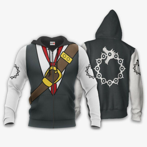 Seven Deadly Sins Meliodas Uniform Costume Anime 3k365 Fan Gift Stylist Unisex Cartoon 3d Hoodie Zip Hoodie 2860