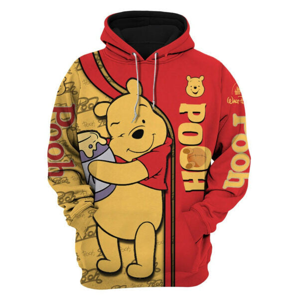 Winnie The Pooh Fan Gift, Winnie The Pooh Gift, Stylist Unisex Cartoon Graphic Outfits Aop Hoodie, Zip Hoodie 2735
