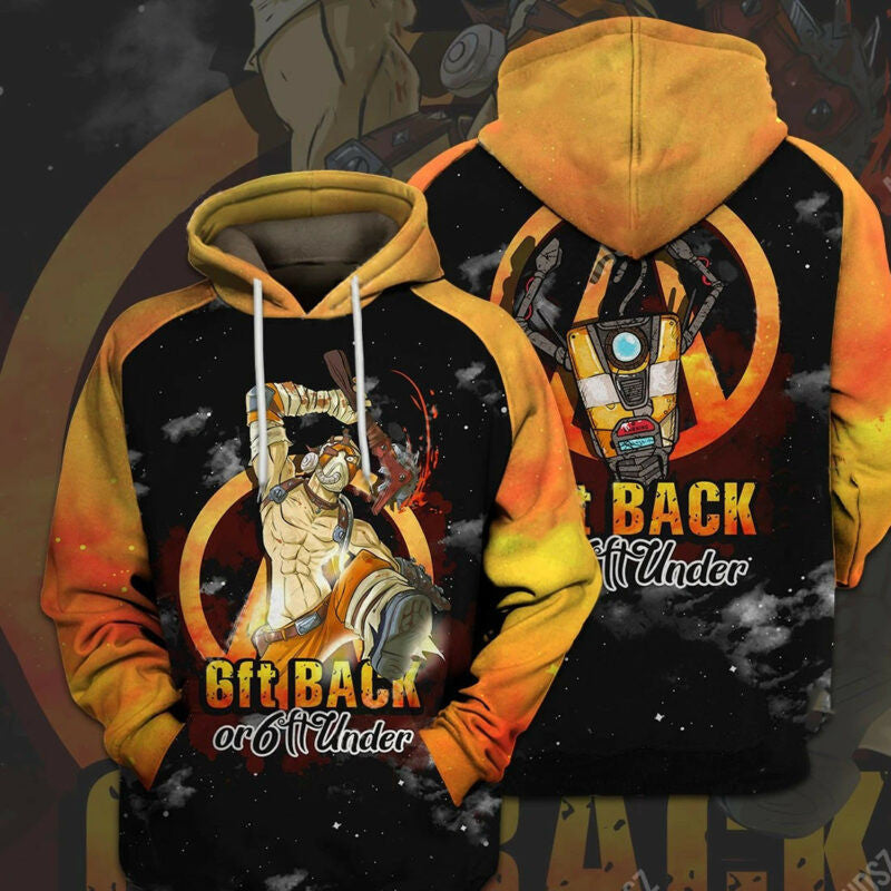 Borderlands Unisex Hoodie 6ft Back Or Under Krieg 3d Hoodie Zip Hoodie