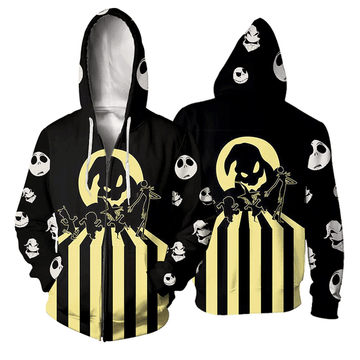 Jack Skellington The Nightmare Before Christmas 124 Fan Gift Stylist Unisex Cartoon Graphic Outfits Aop Hoodie, Zip Hoodie 104
