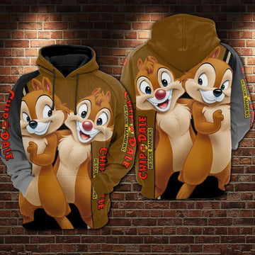 Chip N Dale Disney Over Print 3d Hoodie Zip Hoodie