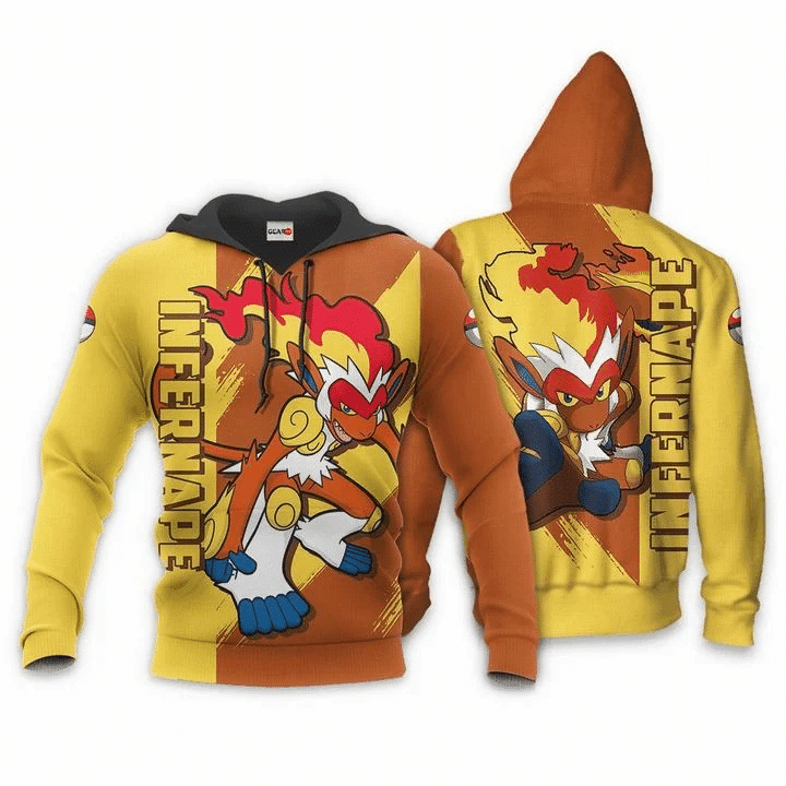 Pokemon Infernape Anime Manga For Men And Women 3d Hoodie Zip Hoodie