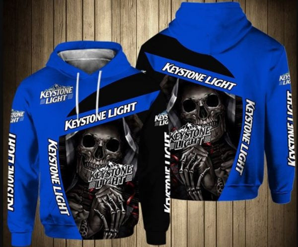 Keystone Light Beer Skull 2k530 Lover Gift,keystone Light Beer Skull All Over Print 3d Hoodie 535