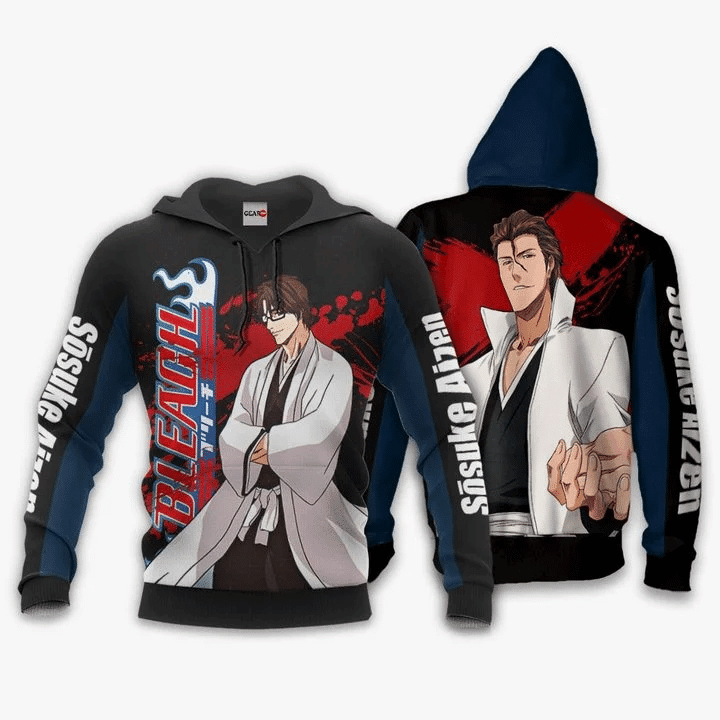 Sosuke Aizen Anime Manga Bleach For Men And Women 3d Hoodie Zip Hoodie