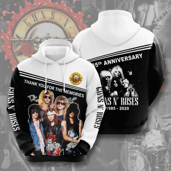 Guns N? Roses Anniversary 1985 2020 Signature Design Gift For Fan Custom 3d Hoodie All Over Printed Hoodie