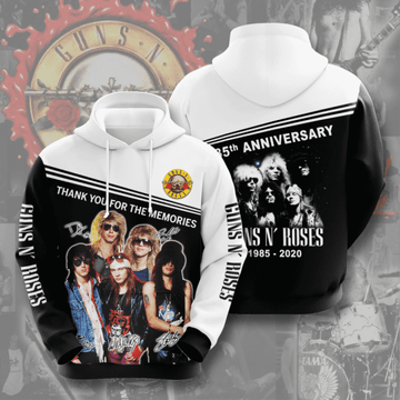 Guns N? Roses Anniversary 1985 2020 Signature Design Gift For Fan Custom 3d Hoodie All Over Printed Hoodie
