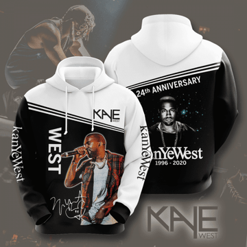 Kanye West 24th Anniversary 1966 2020 Signature Design Gift For Fan Custom 3d Hoodie All Over Printed Hoodie