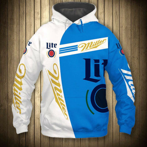 Miller Lite King Beer 5k424 Fan Gift Stylist Unisex Cartoon 3d Hoodie Zip Hoodie 2174