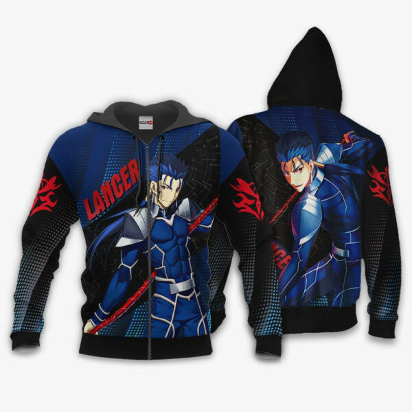 Fate Stay Night Lancer Anime 3k476 Fan Gift Stylist Unisex Cartoon 3d Hoodie Zip Hoodie 668