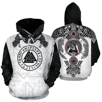 For The Vikings Lovers Wolf Icon 3d Hoodie