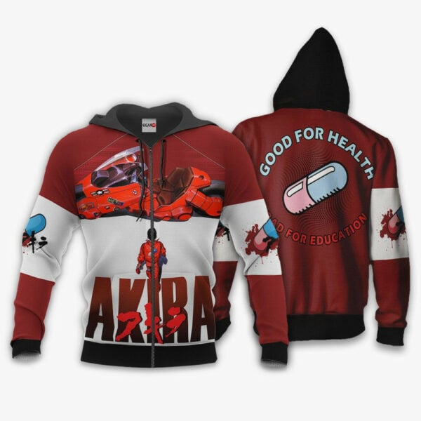 Akira Good For Health Bad For Education Akira Anime 3k41 Fan Gift Stylist Unisex Cartoon 3d Hoodie Zip Hoodie 768