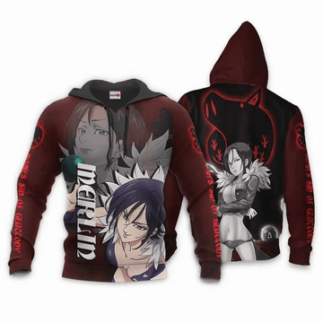 Merlin Anime Manga Seven Deadly Sins Boar's Sin Of Gluttony For Men And Women 3d Hoodie Zip Hoodie