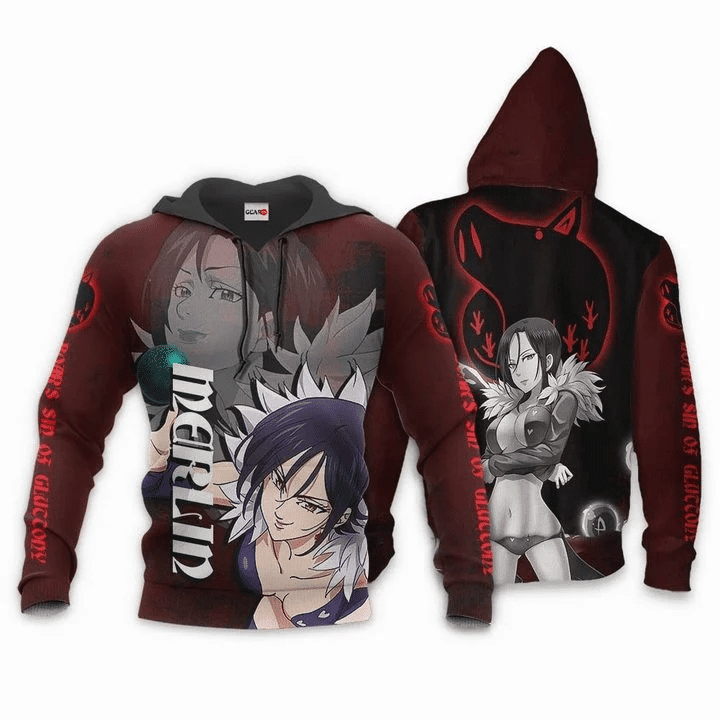 Merlin Anime Manga Seven Deadly Sins Boar's Sin Of Gluttony For Men And Women 3d Hoodie Zip Hoodie