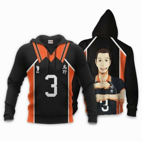 Asahi Azumane Karasuno Anime Manga Haikyuu Number 3 Aop Hoodie, Zip Hoodie, Fleece Jacket 732