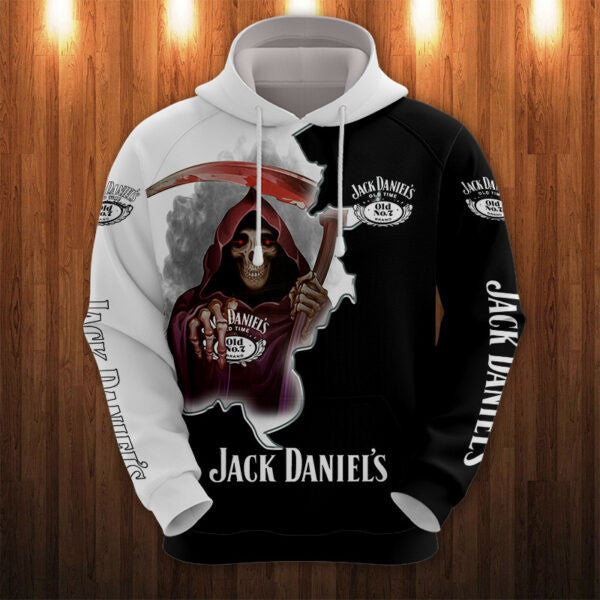 Death Jack Daniel?s 7k421 Fan Gift Stylist Unisex Cartoon 3d Hoodie Zip Hoodie 617