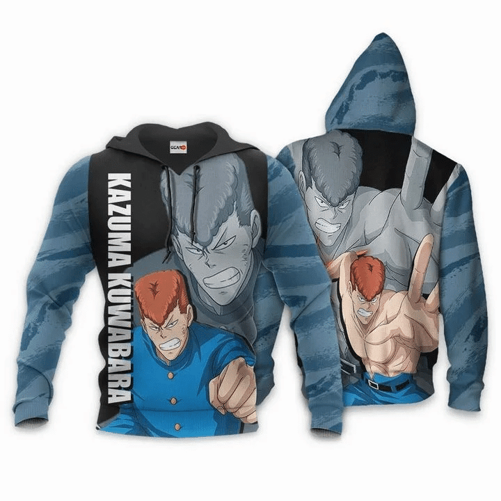 Yu Yu Hakusho Kazuma Kuwabara Anime Manga For Men And Women 3d Hoodie Zip Hoodie