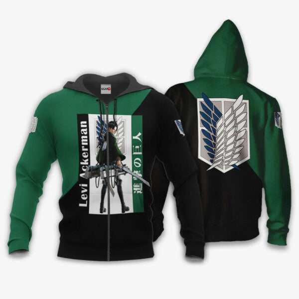 Levi Ackerman Attack On Anime 3k349 Fan Gift Stylist Unisex Cartoon 3d Hoodie Zip Hoodie 990