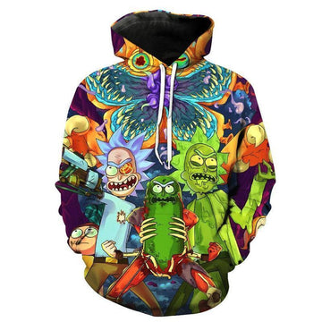 Rick And Morty Over Print 3d Hoodie Zip Hoodie 889