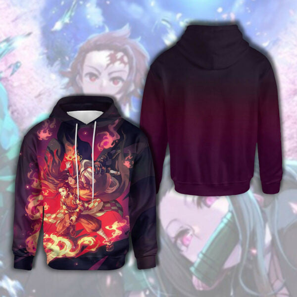 Demon Slayer Hoodie, Demon Slayer Gift Adult, Demon Slayer Gift For Fan, Aop Hoodie 422