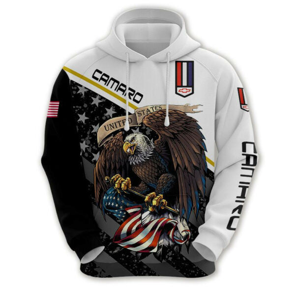 Chevrolet Camaro Eagle Us Flag 7k397 Fan Gift Stylist Unisex Cartoon 3d Hoodie Zip Hoodie 1150