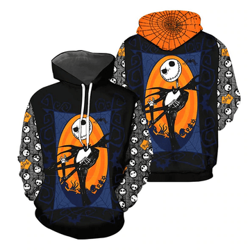 Jack Skellington The Nightmare Before Christmas 123 Fan Gift Stylist Unisex Cartoon Graphic Outfits Aop Hoodie, Zip Hoodie 1542