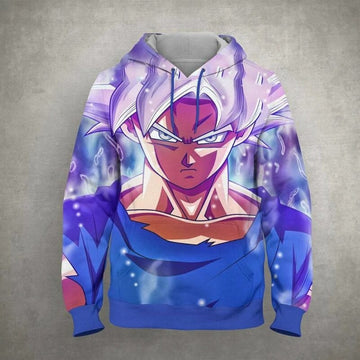 Goku Blue Saiyan Cartoon Dragon Ball Anime Manga 43 Over Print 3d Hoodie Zip Hoodie