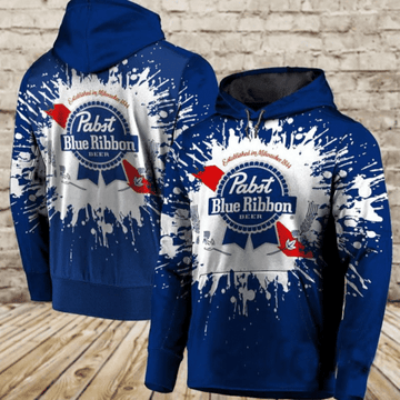 Pabst Blue Ribbon Fan Gift, Pabst Blue Ribbon Aop Hoodie 1933
