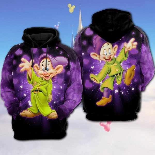 Dopey Snow White And The Seven Dwarfs Disney Cartoon Bling 2k762 Lover Gift,dopey Disney All Over Print 3d Hoodie 1078